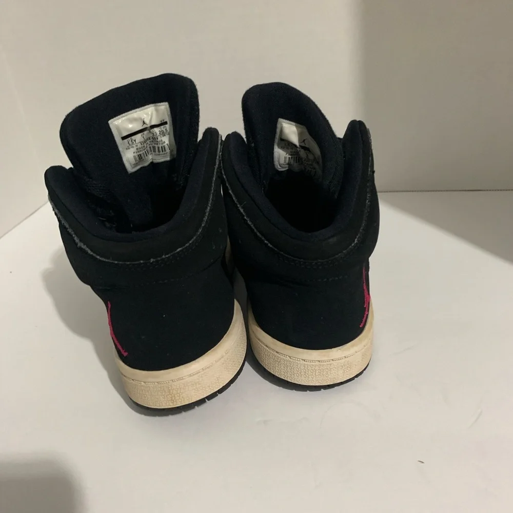 NIKE JORDAN 1Flight Shoes 1.5Y Black with‎ Pink